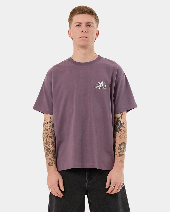 Image of T-Shirts. Product name - Worship Mens Cherub T-Shirt Purple Reign in Purple Reign colour by brand - Worship