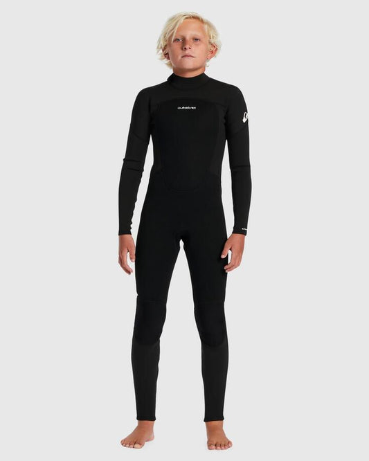 Image of a model wearing Tops. Productname: Quiksilver Boys 8-16 3/2Mm Prologue Back Zip Wetsuit Black - in Black colour by brand - Quiksilver