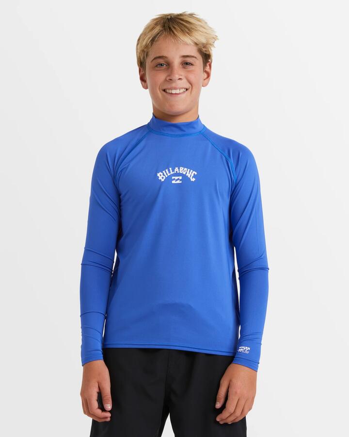 Image of Coats & Jackets. Product name - Billabong Boys 8-16 All Day Arch Rash Vest Cobalt in Cobalt colour by brand - Billabong