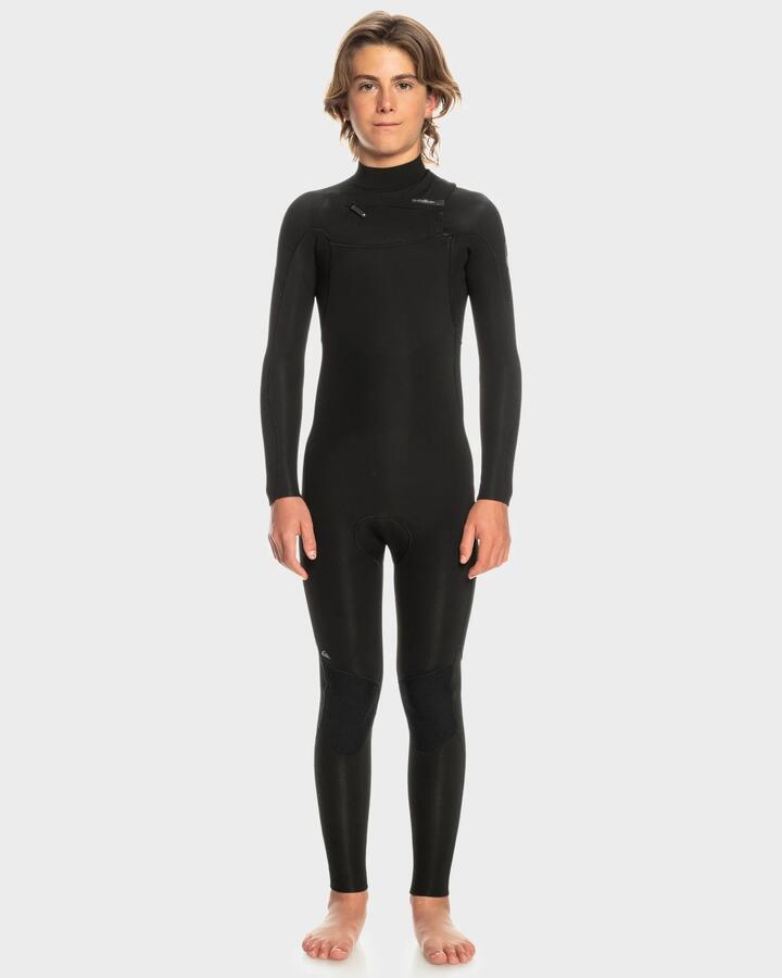 Image of Accessories. Product name - Quiksilver Boys 8-16 4/3Mm Everyday Sessions Chest Zip Wetsuit Black in Black colour by brand - Quiksilver