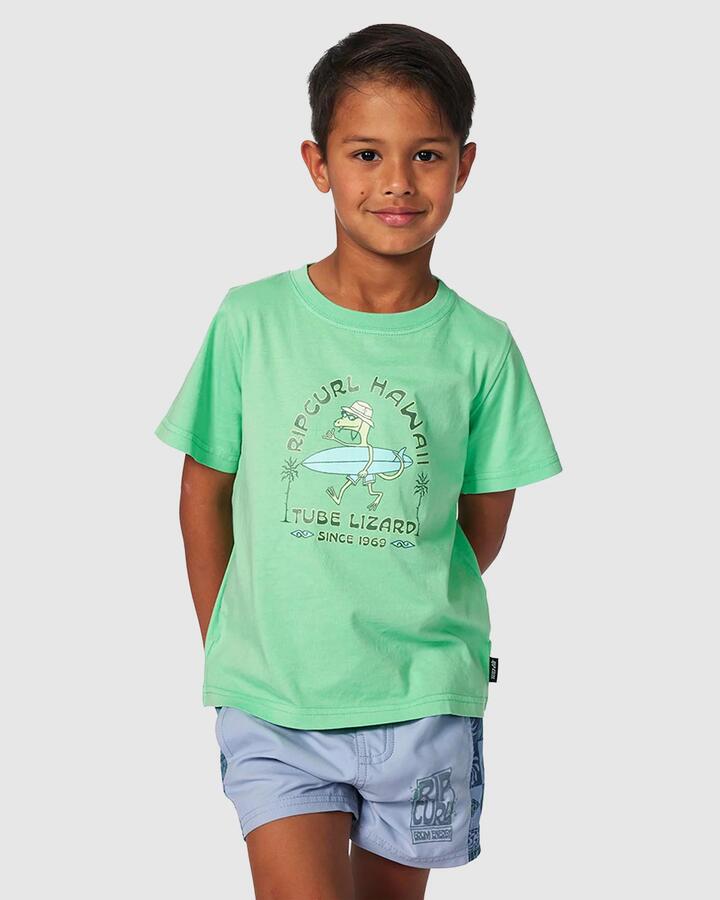 Image of T-Shirts. Productname: Rip Curl Boys 2-7 From Energy Lizard T-Shirt Neon Green - in Neon Green colour by brand - Rip Curl