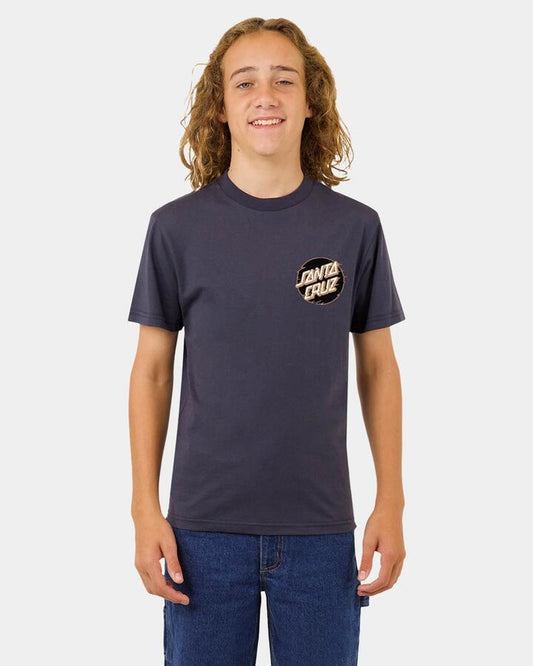 Image of T-Shirts. Product name - Santa Cruz Boys 8-16 Toxic Skull T-Shirt Navy in Navy colour by brand - Santa Cruz