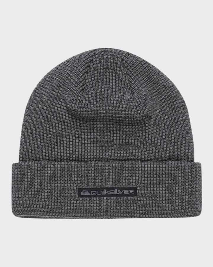 Image of Hats. Product name - Quiksilver Boys 8-16 The Local Beanie Dark Shadow in Dark Shadow colour by brand - Quiksilver