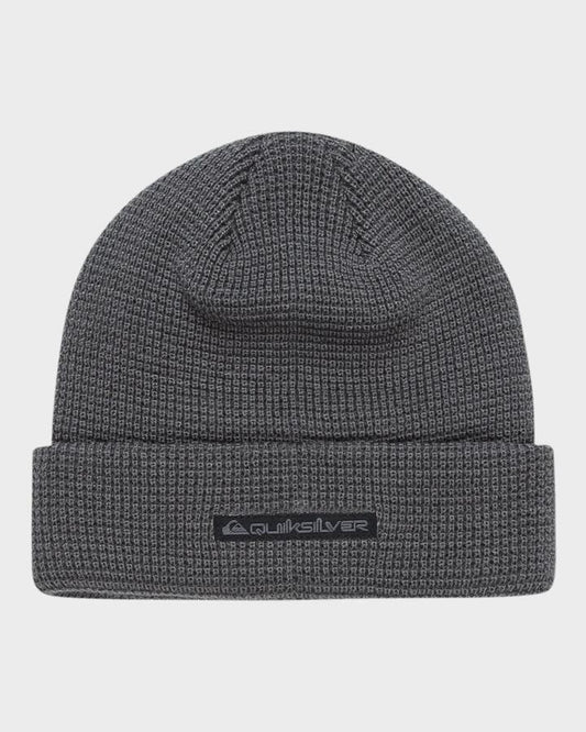 Image of Hats. Product name - Quiksilver Boys 8-16 The Local Beanie Dark Shadow in Dark Shadow colour by brand - Quiksilver