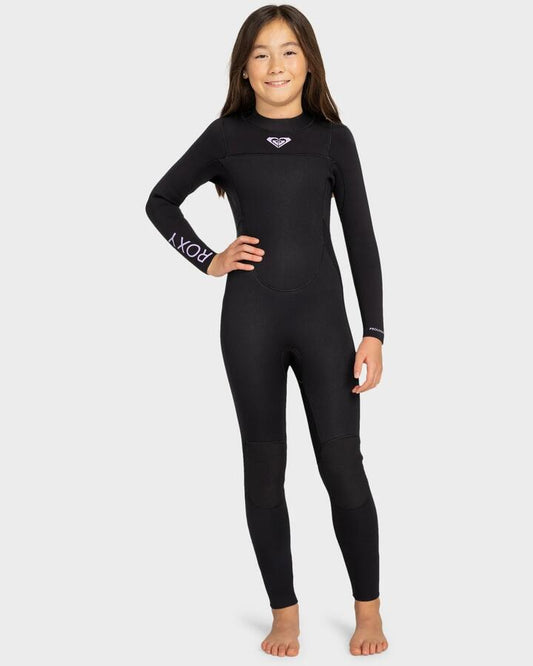 Image of Wetsuits. Product name - Roxy Girls 4-16 4/3 Prologue Girl Backzip Wetsuit Black in Black colour by brand - Roxy