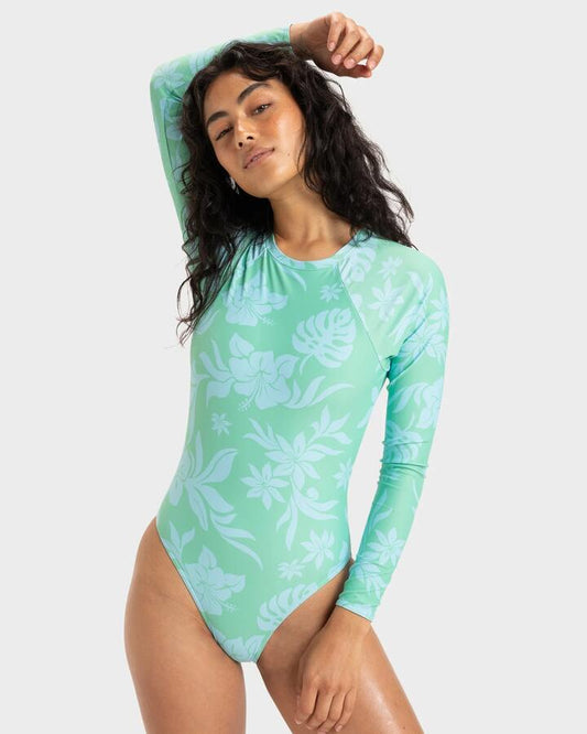 Image of Swimwear. Productname: Roxy - Womens Hula Hibiscus One Piece Swimsuit - Atomizer Hula Hibiscus Swim - in Atomizer Hula Hibiscus Swim colour by brand - Roxy