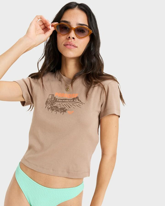 Image of T-Shirts. Productname: Roxy Womens Beach Love T-Shirt Portabella - in Portabella colour by brand - Roxy
