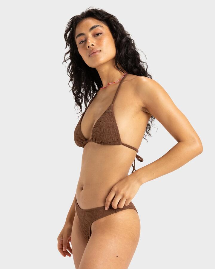 Image of Swimwear. Product name - Roxy Womens Lagos Bikini Top Fondue Fudge in Fondue Fudge colour by brand - Roxy