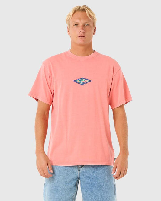 Image of T-Shirts. Productname: Rip Curl Mens Raw Energy Sloth T-Shirt Watermelon - in Watermelon colour by brand - Rip Curl