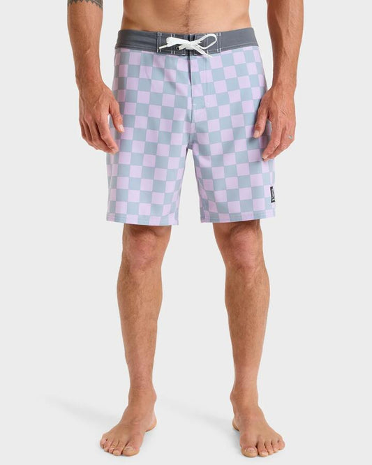 Image of Swimwear. Productname: Quiksilver Mens Original 18" Boardshorts Orchid Petal Checker - in Orchid Petal Checker colour by brand - Quiksilver