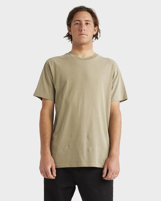 Image of T-Shirts. Productname: Quiksilver Mens Salt Water Crew T-Shirt Aloe - in Aloe colour by brand - Quiksilver