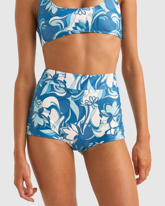 Image of Swimwear. Productname: Rhythm Womens Ventura Bikini Bottom Blue - in Blue colour by brand - Rhythm