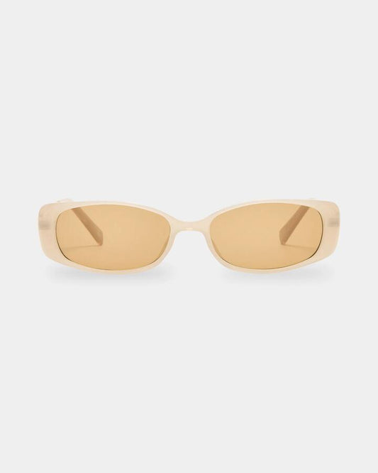 Image of Sunglasses. Productname: Le Specs Lil Starlight Oatmeal Rectangle Sunglasses Tan Tint - in Tan Tint colour by brand - Le Specs