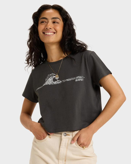 Image of T-Shirts. Productname: Roxy Womens People Speak T-Shirt Phantom - in Phantom colour by brand - Roxy