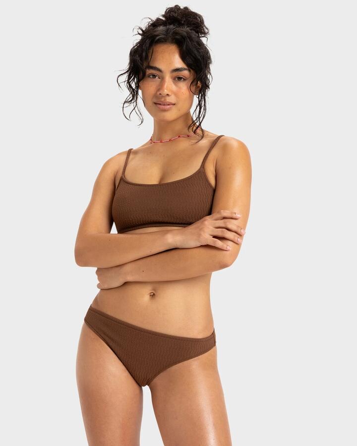 Image of Swimwear. Product name - Roxy Womens Lagos Bikini Bottom Fondue Fudge in Fondue Fudge colour by brand - Roxy