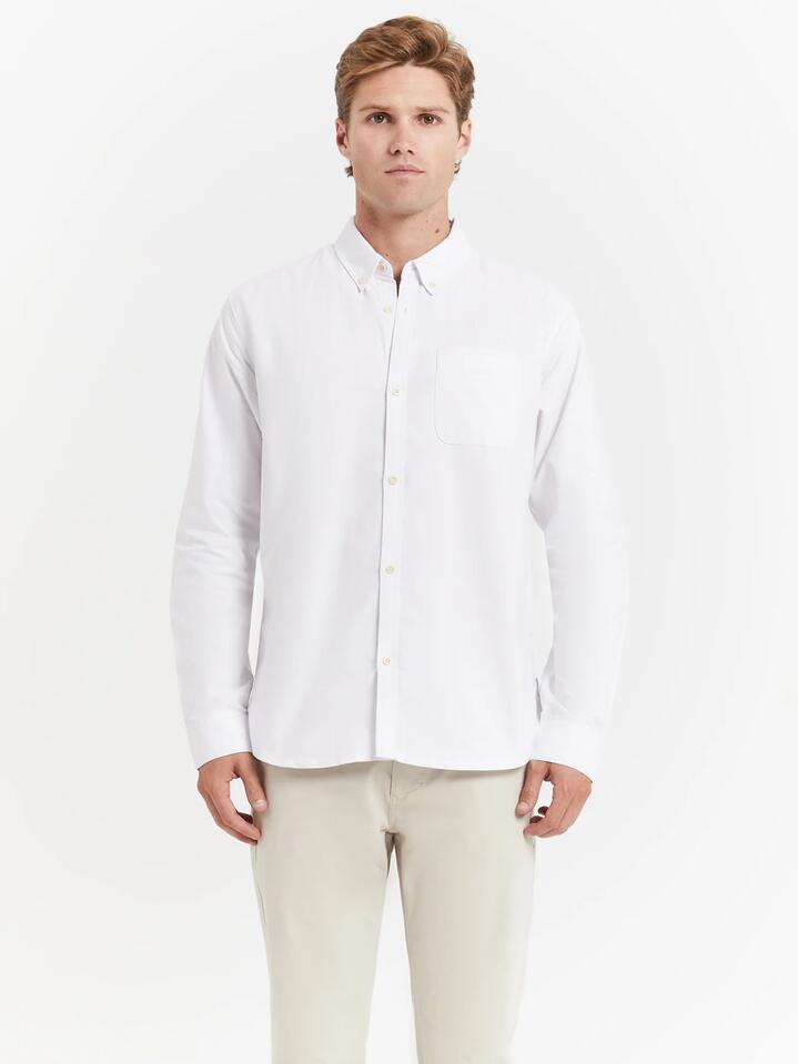 Image of a model wearing Tops. Productname: Article One Carson Shirt in White colour by brand - Article One