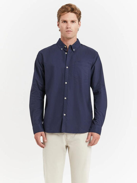 Image of a model wearing Tops. Productname: Article One Carson Shirt in Navy colour by brand - Article One
