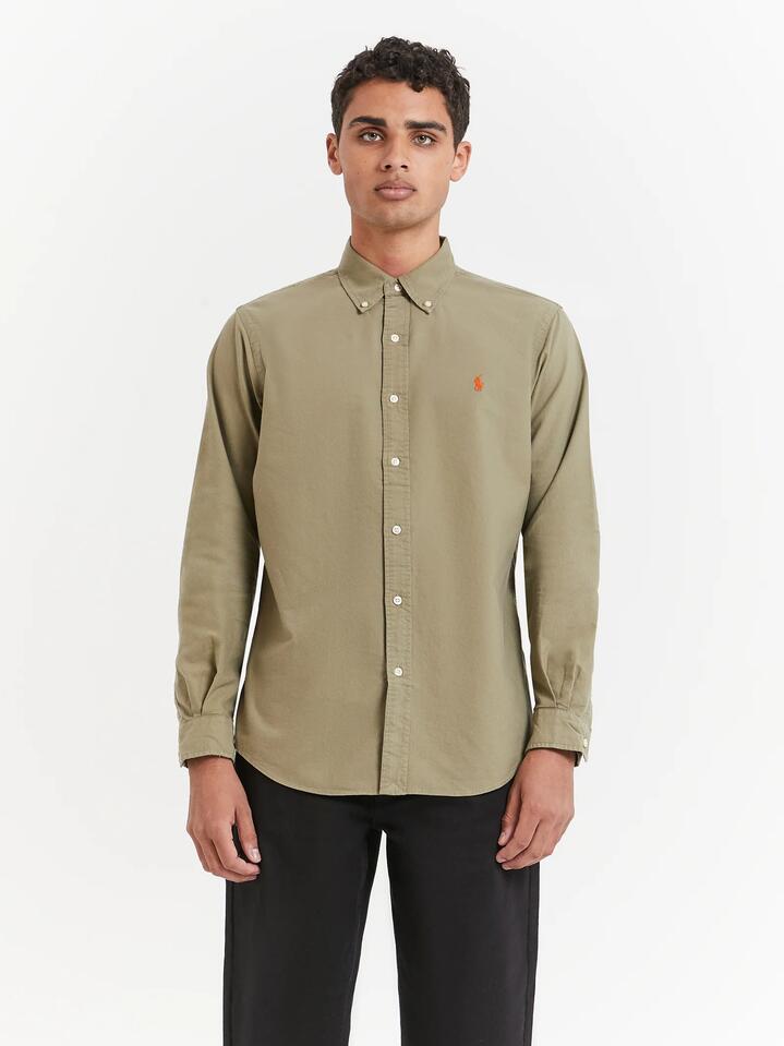 Image of Shoes. Productname: Polo Ralph Lauren 40/1 GD Oxford Shirt in Sage colour by brand - Polo Ralph Lauren