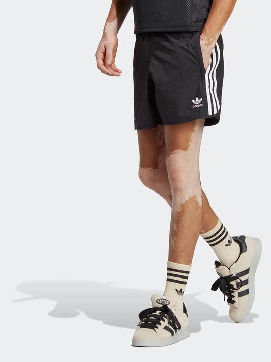 Image of a model wearing Shorts. Productname: Adidas Adicolor Classics Sprinter Shorts in Black colour by brand - Adidas