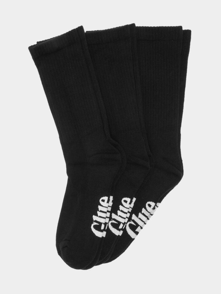 Image of Socks. Productname: Glue Socks 3 Pairs of Crew Socks in Black colour by brand - Glue Socks