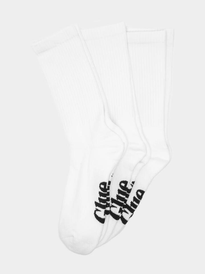Image of Socks. Productname: Glue Socks 3 Pairs of Crew Socks in White colour by brand - Glue Socks