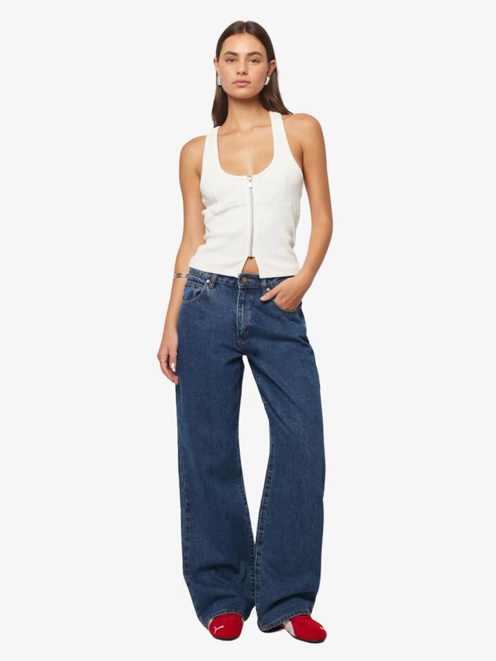 Image of Jeans. Productname: Abrand 95 Mid Baggy Bella in Mid Blue colour by brand - Abrand