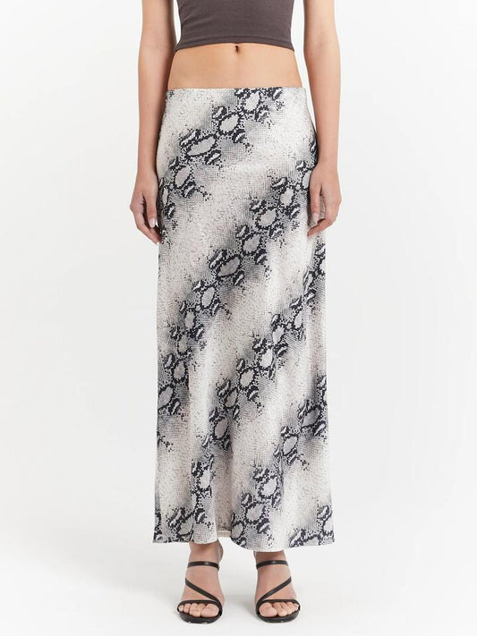 Image of a model wearing Skirts. Productname: Beyond Her Audrey Midi Skirt in Snake colour by brand - Beyond Her