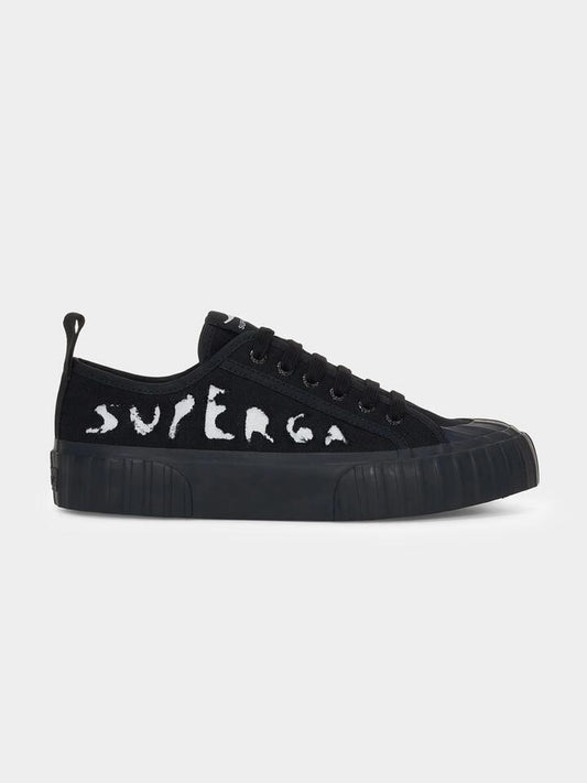 Image of Footwear. Productname: Superga 2630 Ripped Logo in Black-White colour by brand - Superga