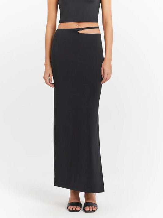 Image of a model wearing Skirts. Productname: First Mse Mse Standard Cut Out Skirt in Black colour by brand - First Mse
