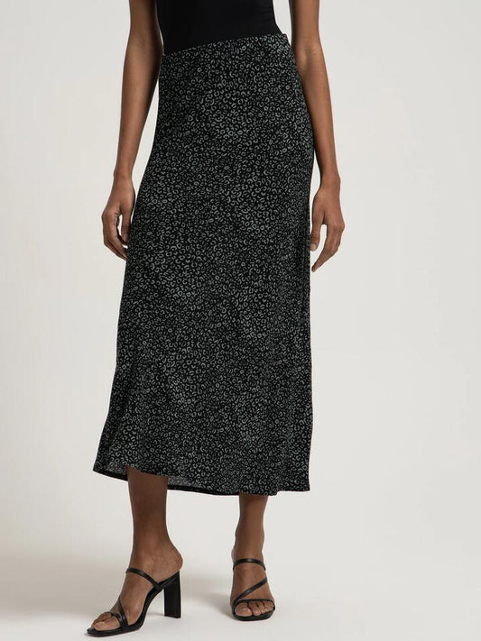 Image of a model wearing Skirts. Productname: Beyond Her Haydon Midi Skirt in Leopard colour by brand - Beyond Her
