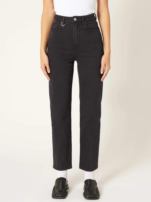 Image of a model wearing Denim. Productname: Neuw Nico Straight Jeans in Washed Black colour by brand - Neuw