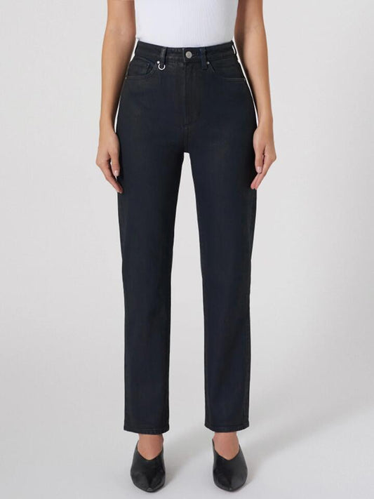 Image of a model wearing Denim. Productname: Neuw Nico Straight Jean Beyond Black in Black colour by brand - Neuw