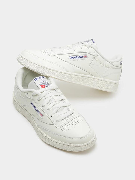 Image of Sneakers. Productname: Reebok Mens Club C 85 Sneakers in Cream/Blue colour by brand - Reebok