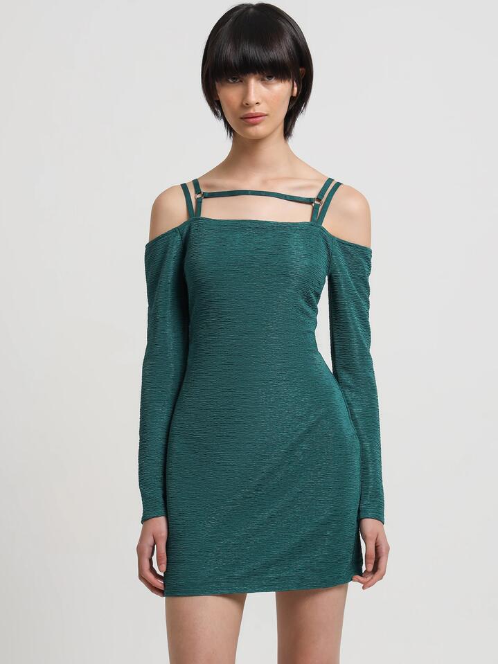 Image of a model wearing Dress. Productname: First Mse Joi Dress in Pine colour by brand - First Mse