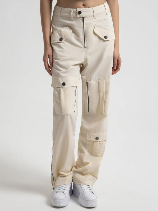Image of a model wearing Pants. Productname: OWWY Inux Cargo Pants in Off White colour by brand - OWWY