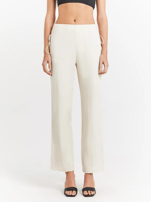 Image of a model wearing Pants. Productname: First Mse Zahra Pants in Bone colour by brand - First Mse