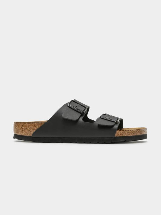 Image of Sandals. Productname: Birkenstock Unisex Arizona Two-Strap Soft Footbed Sandals in Black colour by brand - Birkenstock