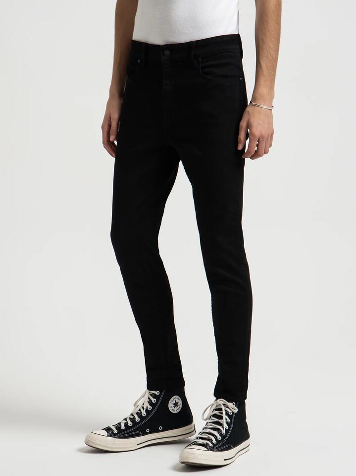 Image of a model wearing Denim. Productname: Wrangler Smith R28 Super Sonic Jeans in Denim colour by brand - Wrangler