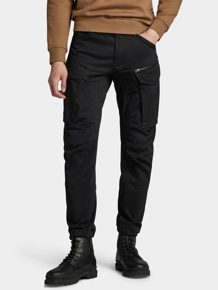 Image of Jeans. Productname: G-Star Rovic Zip 3D Regular Tapered Jean in Dark Black colour by brand - G-Star