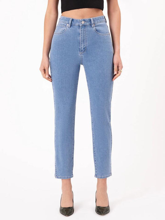 Image of a model wearing Denim. Productname: Abrand 94 Slim Peta Jeans in Light Blue colour by brand - Abrand