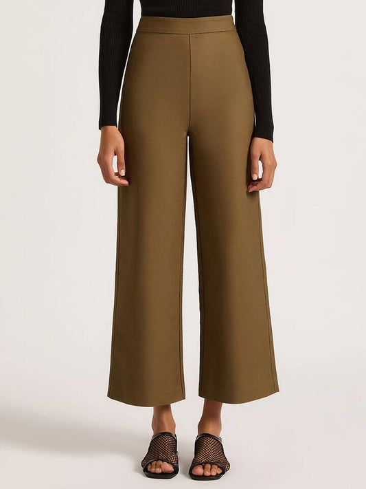Image of a model wearing Pants. Productname: Nude Lucy Brisa Culotte in Khaki colour by brand - Nude Lucy
