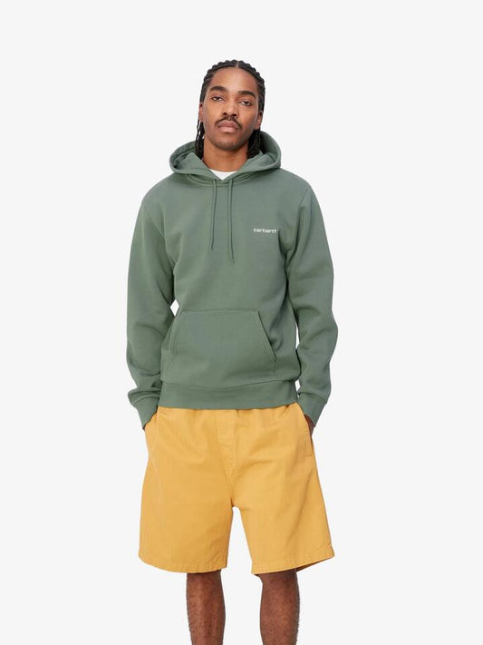Carhartt Wip Hooded Script Embroidery Sweat (Park/White)