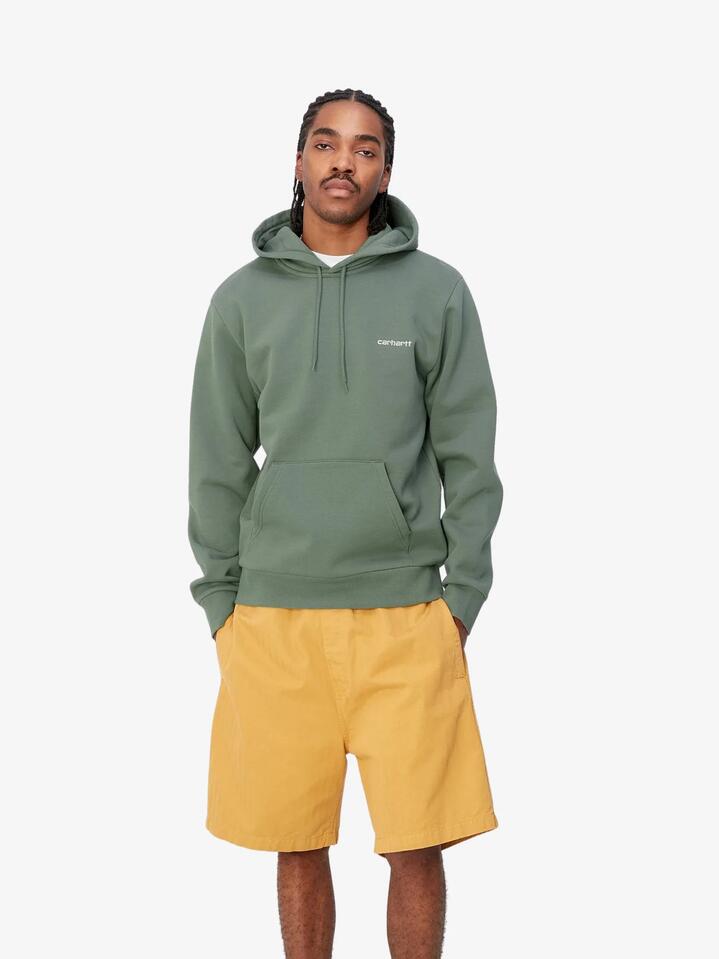 Carhartt Wip Hooded Script Embroidery Sweat (Park/White)