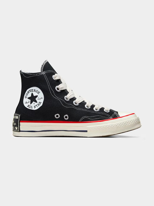Image of Sneakers. Productname: Converse Unisex Chuck 70 Sketch High Top Sneakers in Black/White/Red colour by brand - Converse