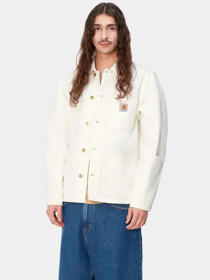 Image of a model wearing Outerwear. Productname: Carhartt Wip Michigan Coat in Wax/Wax colour by brand - Carhartt Wip
