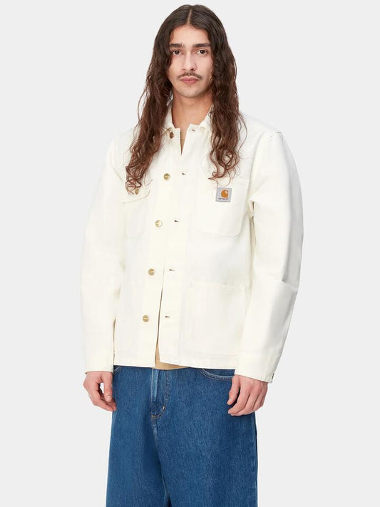 Image of a model wearing Outerwear. Productname: Carhartt Wip Michigan Coat in Wax/Wax colour by brand - Carhartt Wip