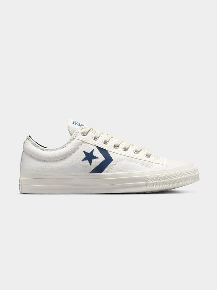 Image of Sneakers. Productname: Converse Unisex Star Player 76 Low Sneakers in Vintage White/Navy/Blue colour by brand - Converse