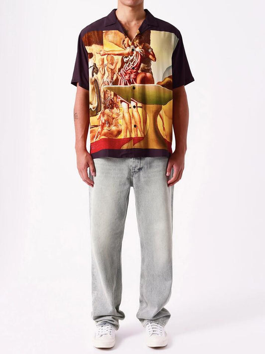 Image of a model wearing Tops. Productname: Neuw Dali Voltaire Shirt in Black colour by brand - Neuw
