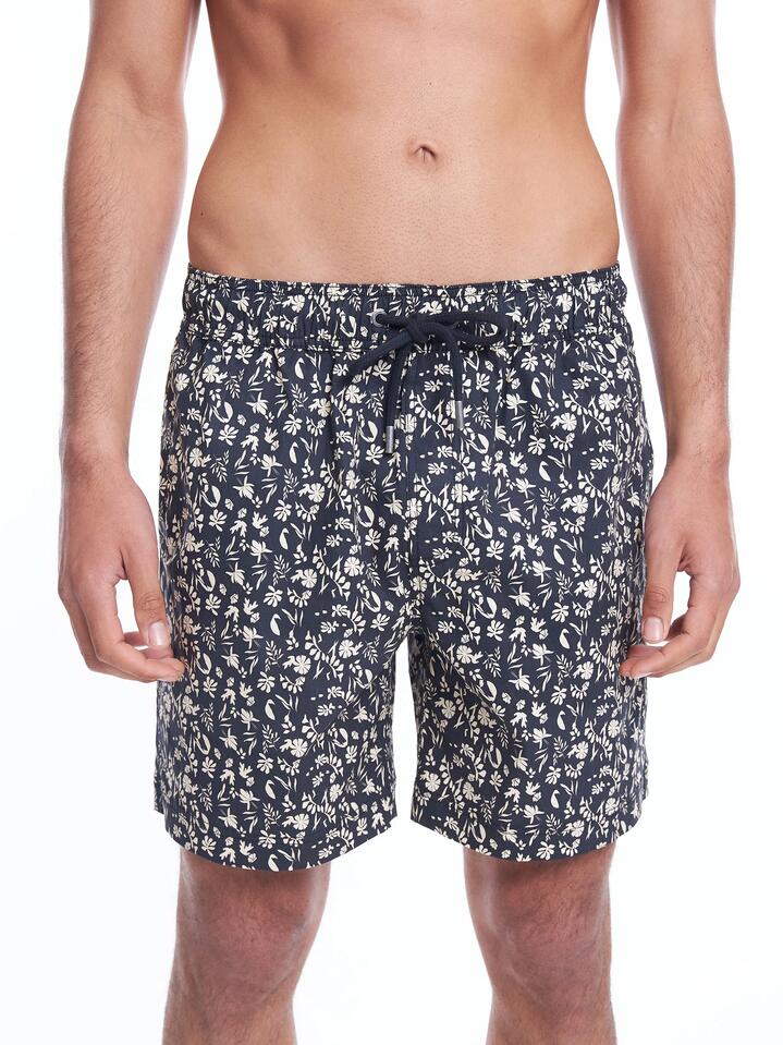 Image of a model wearing Shorts. Productname: Article One Bryce Swim Shorts in Maze colour by brand - Article One