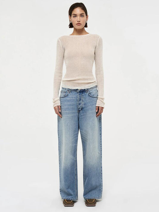 Image of a model wearing Denim. Productname: Neuw Yoko Relaxed Vision in Light Vintage Indigo colour by brand - Neuw